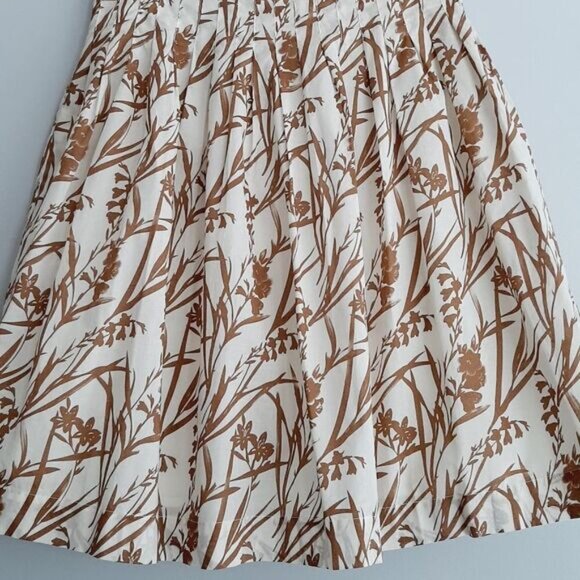 JOE FRESH 100% Cotton Plisse Pleated A-line Skirt Floral Print Sz 2 - Picture 9 of 10